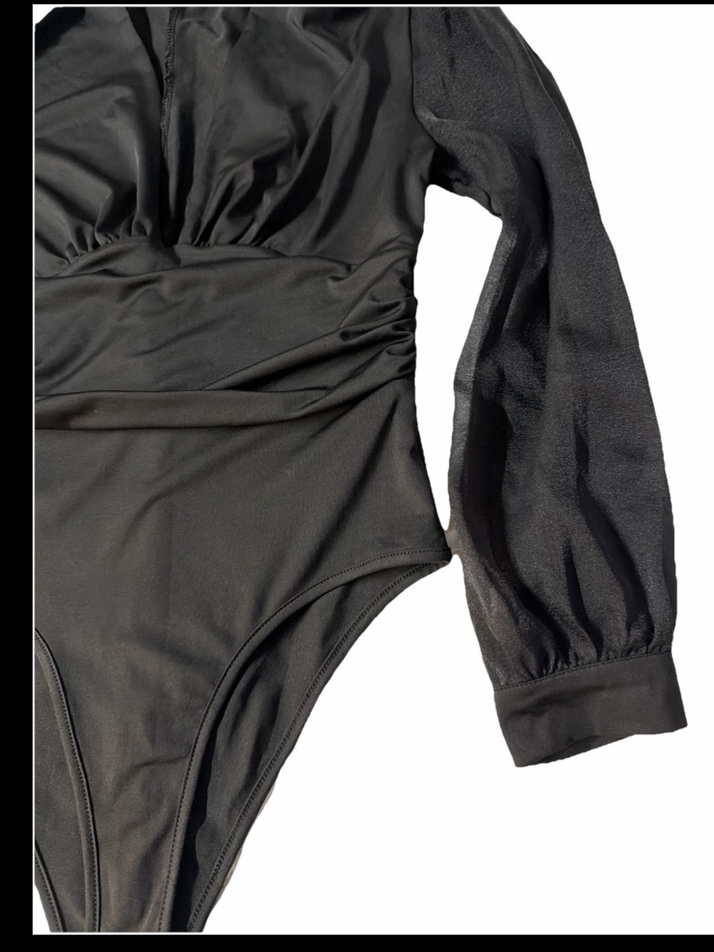 LYANER Women’s bodysuit Black Long-Sleeve One-Piece - Picture 7 of 14